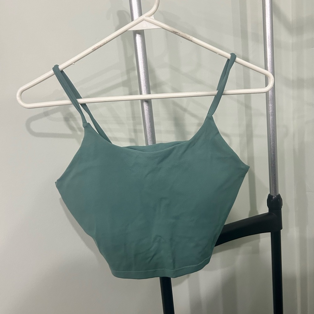 Cropped green tank top